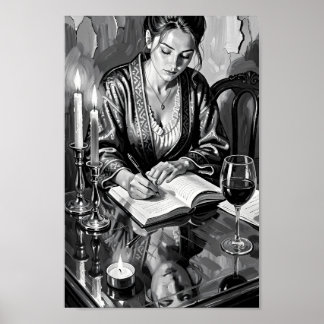 Kerzenbeleuchtete Reflexionen im Stille-Poster Poster