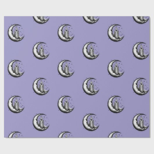 Kerzenbeleuchteter Mond Geschenkpapier (Flach)