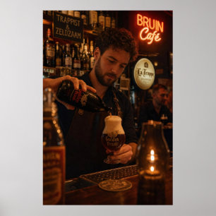 Kerzenbeleuchtetes Ale-Ritual in einem Tavern-Post Poster