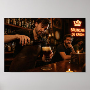 Kerzenbeleuchtetes Craft-Bier-Moment im Pub-Plakat Poster