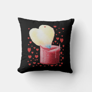 Kerzenbild mit Flammenform wie ein Herz Kissen