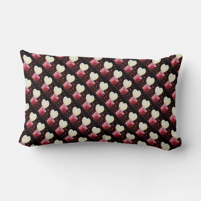 Kerzenbild mit Flammenform wie ein Herz Lendenkissen (Rückseite)