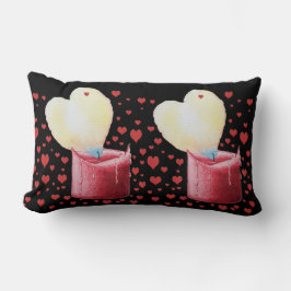 Kerzenbild mit Flammenform wie ein Herz Lendenkissen