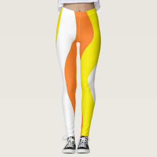 Kerzenfarben Leggings gestreift Stretchpflanzen