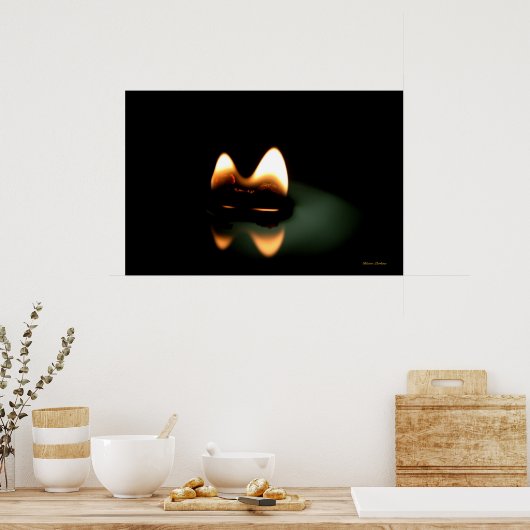 Kerzenflame Poster (Küche)