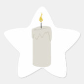 Kerzenflame Stern-Aufkleber (Vorderseite)