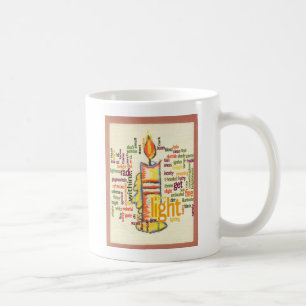 Kerzenflamme Wortwolken-Kunstprint Kaffeetasse