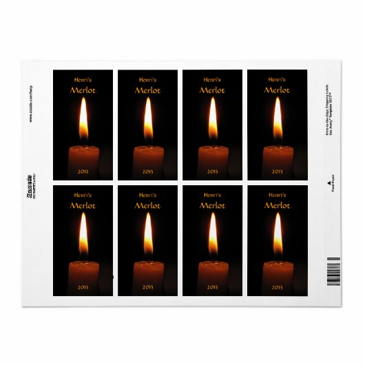 Kerzenflammweinetikett (Vorne)