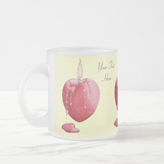 Kerzenhalle aus roter Liebe Mattglastasse (Links)