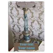 Kerzenhalterung aus Vintagem Blauglas Klemmbrett (Vorderseite)