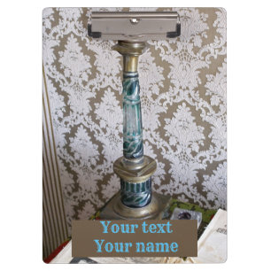 Kerzenhalterung aus Vintagem Blauglas Klemmbrett