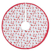 Kerzenleuchten, Geschenke und Weihnachtsmannmützen Polyester Weihnachtsbaumdecke (Vorderseite)