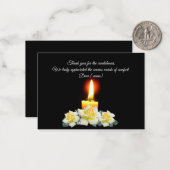 Kerzenlicht auf Blume nach Beerdigung Danke Mitteilungskarte (Vorderseite/Rückseite Beispiel)