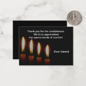 Kerzenlicht auf Dunkel nach Beerdigung Danke Karte (Vorderseite/Rückseite Beispiel)