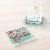 Kerzenlicht, frohe Weihnachten, Gruß der Saison, T Glasuntersetzer (Schrägansicht)