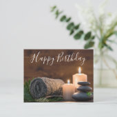 Kerzenlicht für Happy Birthday wünscht Postcard Postkarte (Stehend Vorderseite)