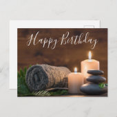 Kerzenlicht für Happy Birthday wünscht Postcard Postkarte (Vorne/Hinten)