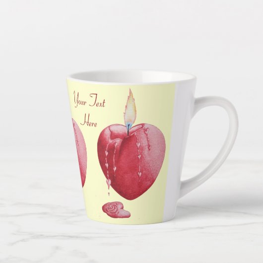Kerzenlicht in roter Herzform für die Liebe Milchtasse (Rechts)