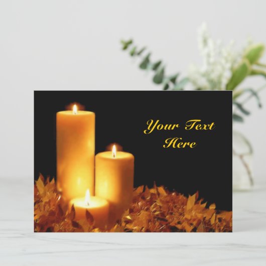 Kerzenlicht in weichen Pasten individuell anpassba Einladung (Stehend Vorderseite)