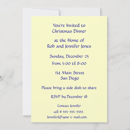 Kerzenlicht in weichen Pasten individuell anpassba Einladung (Rückseite)