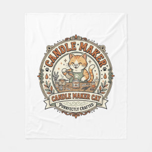 Kerzenmacher Katze Kerzenmacher Katze Vintage Vekt Fleecedecke