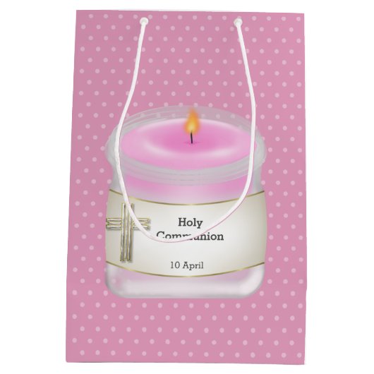 Kerzenmädchen * wählen Sie Hintergrundfarbe Mittlere Geschenktüte (Rückseite)