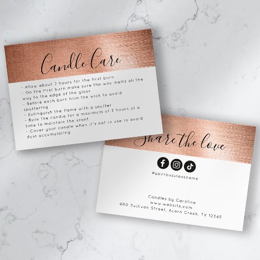 Kerzenpflege die Liebe einlegen Karte freigeben