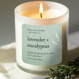 Kerzenverpackung Seite Grün botanisch Quadratischer Aufkleber