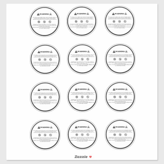 Kerzenwarnzeichen generisch aufkleber (Blatt)