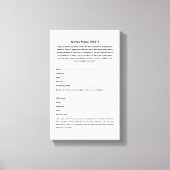 Keshe-Weltfriedenspakt über Leinwand (Vorderseite)