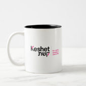 Keshet-Logo und Tagline Zweifarbige Tasse (Links)