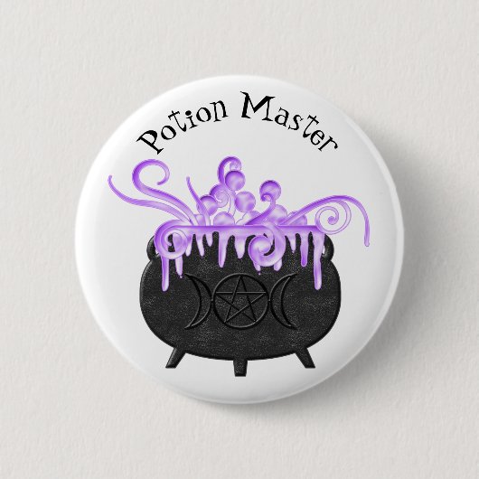 Kessel-Blasen-Trank-Hexe-Gebräu-Heide Magick Button (Vorderseite)