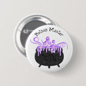 Kessel-Blasen-Trank-Hexe-Gebräu-Heide Magick Button (Vorne & Hinten)