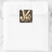 Kessel der Knochen Quadratischer Aufkleber (Tasche)