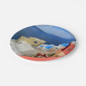 Kessel, Oia, Santorini, Griechenland Pappteller (Schrägansicht)