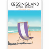 Kessingland, Suffolk England Beach Travel Poster Aufkleber (Vorderseite)
