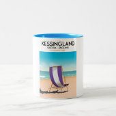 Kessingland, Suffolk England Beach Travel Poster Zweifarbige Tasse (Mittel)