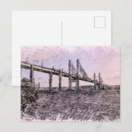 Kessock Bridge Schottland Künstlerische Aquarellma Postkarte