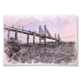 Kessock Bridge Scotland Artistic Watercolour Fotodruck