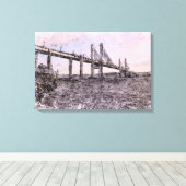 Kessock Bridge Scotland Artistic Watercolour Leinwanddruck (Insitu (Holzboden))