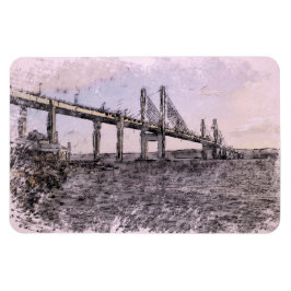 Kessock Bridge Scotland Artistic Watercolour Magnet