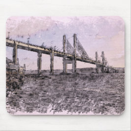 Kessock Bridge Scotland Artistic Watercolour Mousepad
