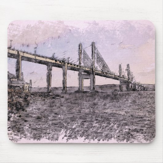 Kessock Bridge Scotland Artistic Watercolour Mousepad (Vorne)