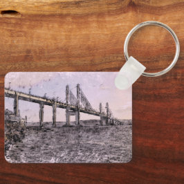 Kessock Bridge Scotland Artistic Watercolour Schlüsselanhänger