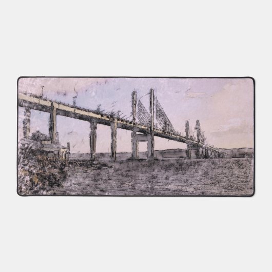 Kessock Bridge Scotland Artistic Watercolour Schreibtischunterlage (Vorderseite)