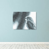 Kestrel im Schneesturm Leinwanddruck (Insitu (Holzboden))