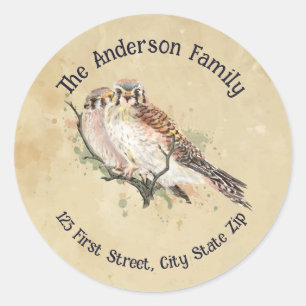 Kestrel Sparrow Falknerei Falknerei Runder Aufkleber