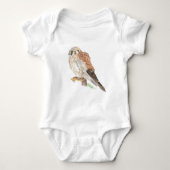 Kestrel Sparrow Hawk, Watercolor Bird Baby Strampler (Vorderseite)
