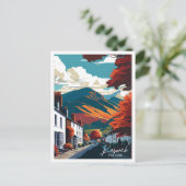 Keswick England Vintage Illustration Postkarte (Stehend Vorderseite)