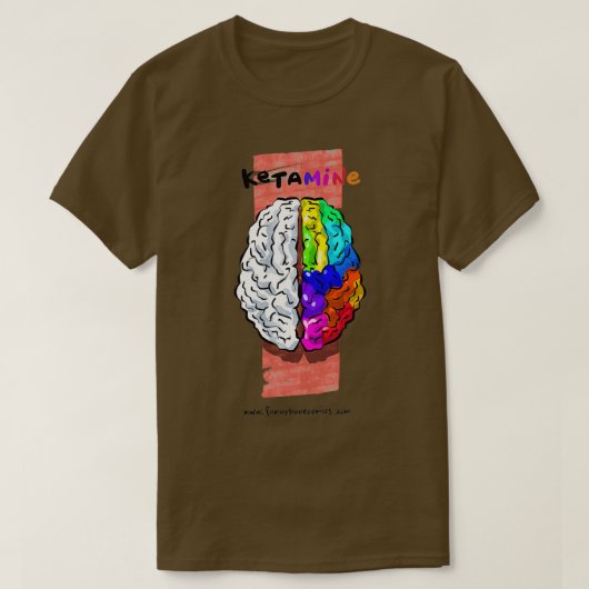 Ketamin Brain Funny Medical Cartoon T-Shirt (Design vorne)